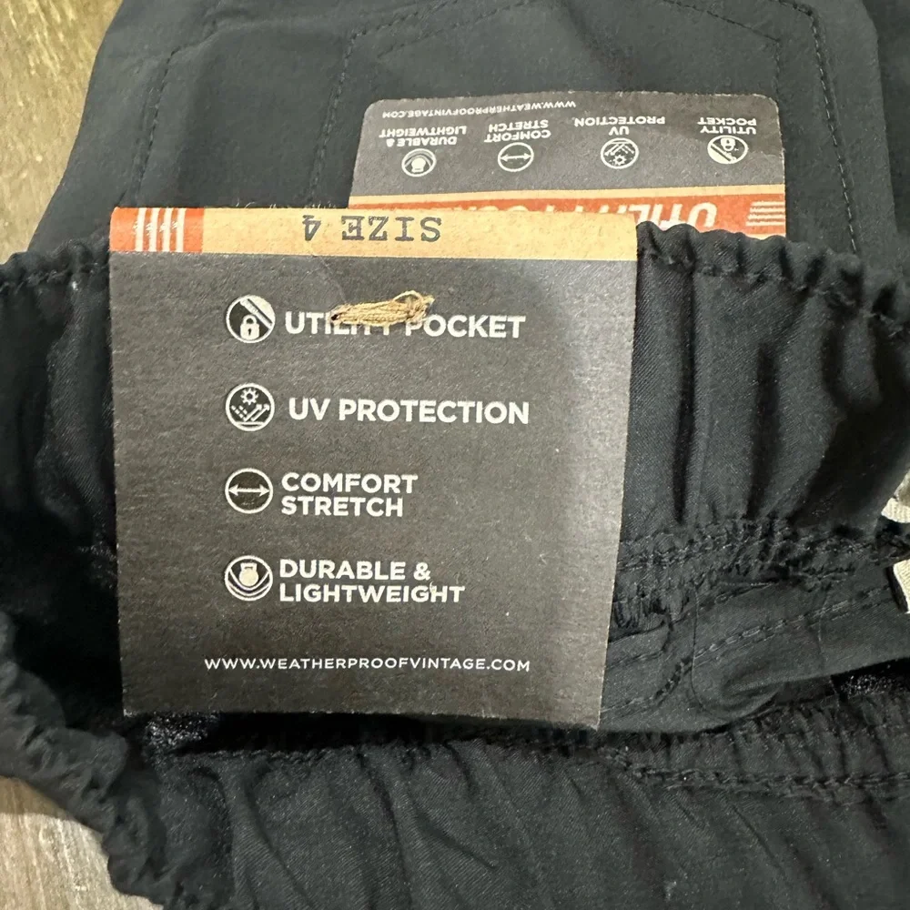 NWT Boy's Weatherproof Vintage Black Pants with Utility Pockets